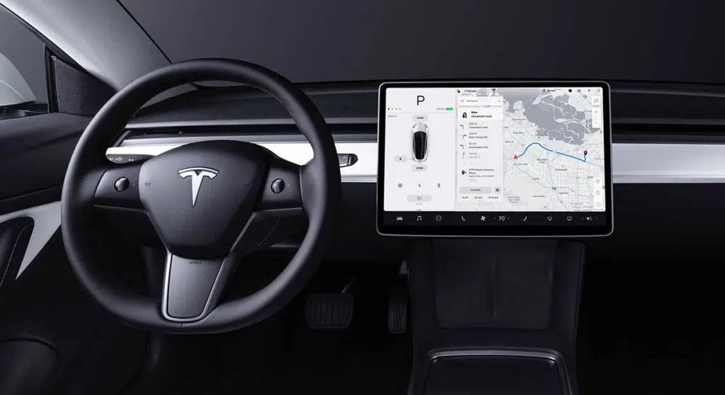 The Cheapest Tesla Model Electric Vehicle - Touch Screen