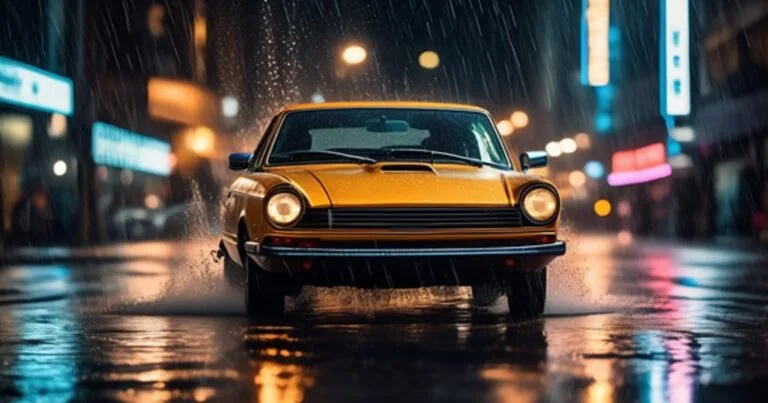 Jumpstart car in rain