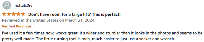 LiftMaster wide deck motorcycle center scissor lift jack amazon user experience