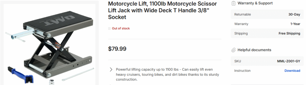 jack lift referred by orion motor