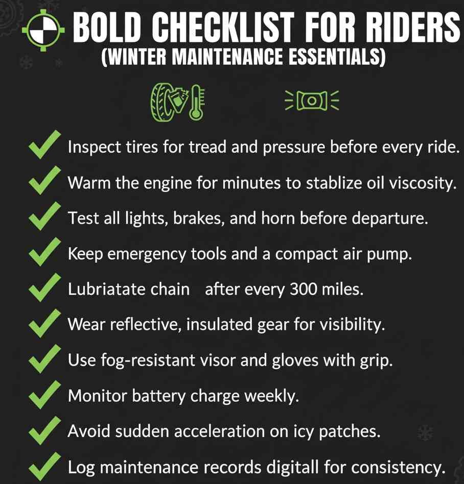 Bold Checklist for Motorcycle Rider