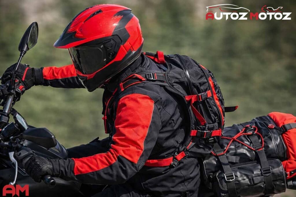 Motorcyclist Riding Tail Bag