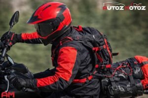 Motorcyclist Riding Tail Bag