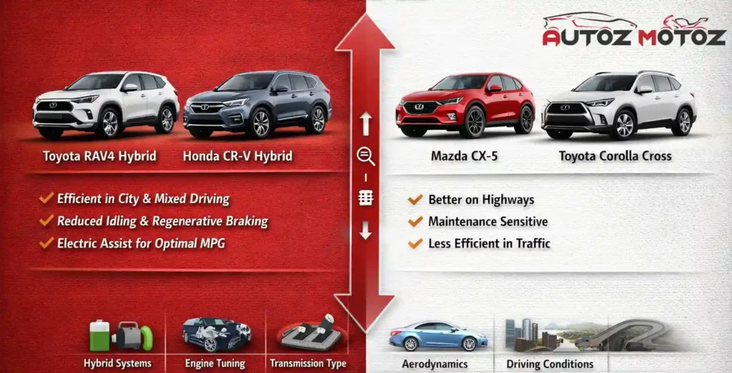 What are the most fuel efficient compact SUVs pros and cons